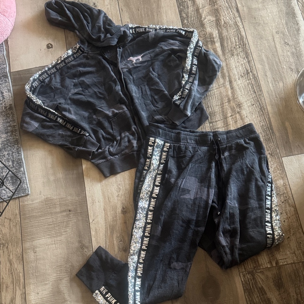 Victoria’s Secret pink Y2K camouflage matching set